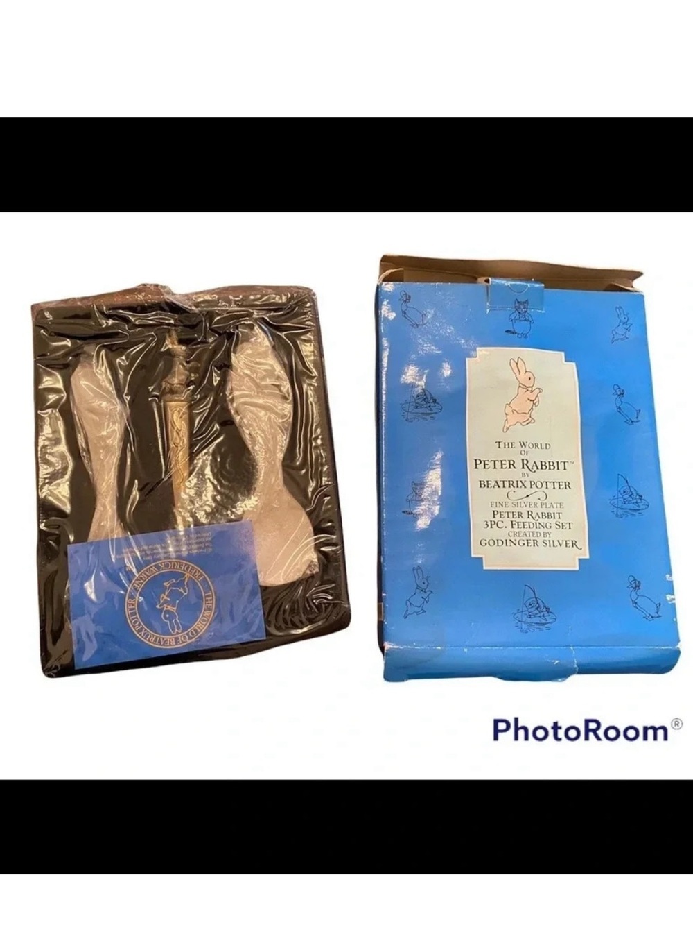 Godinger Silver Company Peter Rabbit 3 Piece Feeding Set Original Box